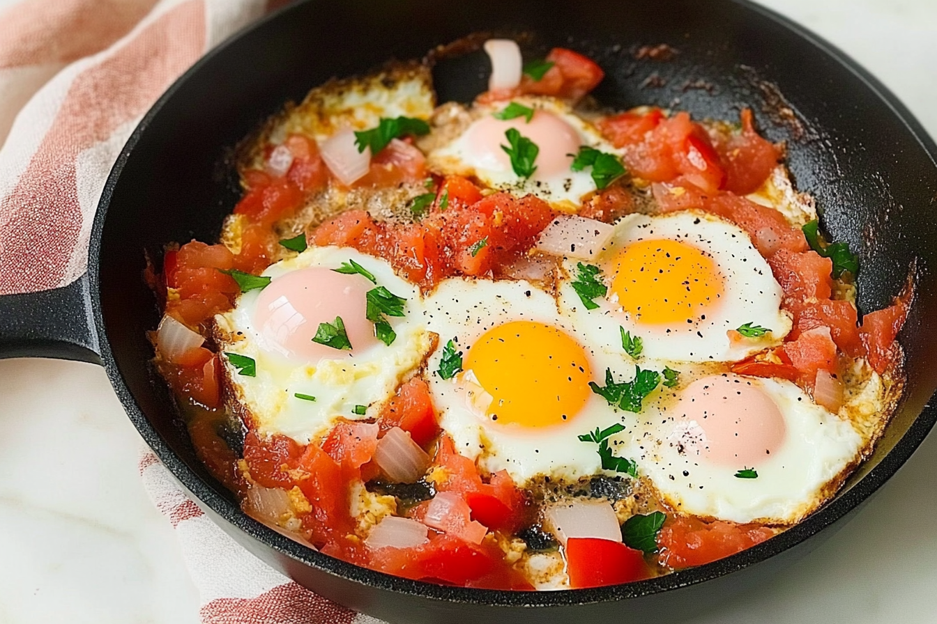 Oeufs brouillés à la tomate