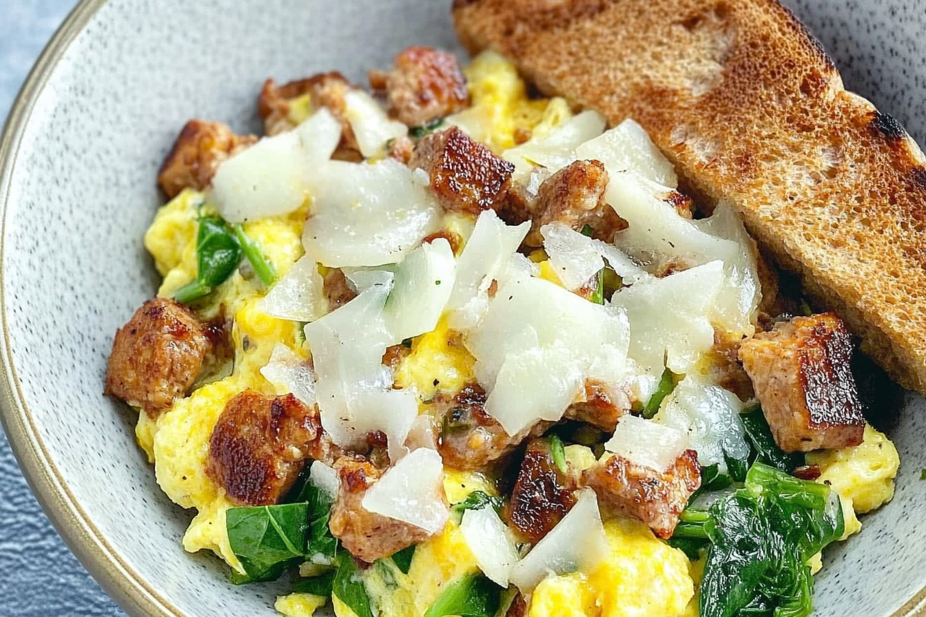 Oeufs brouillés à l'oignon