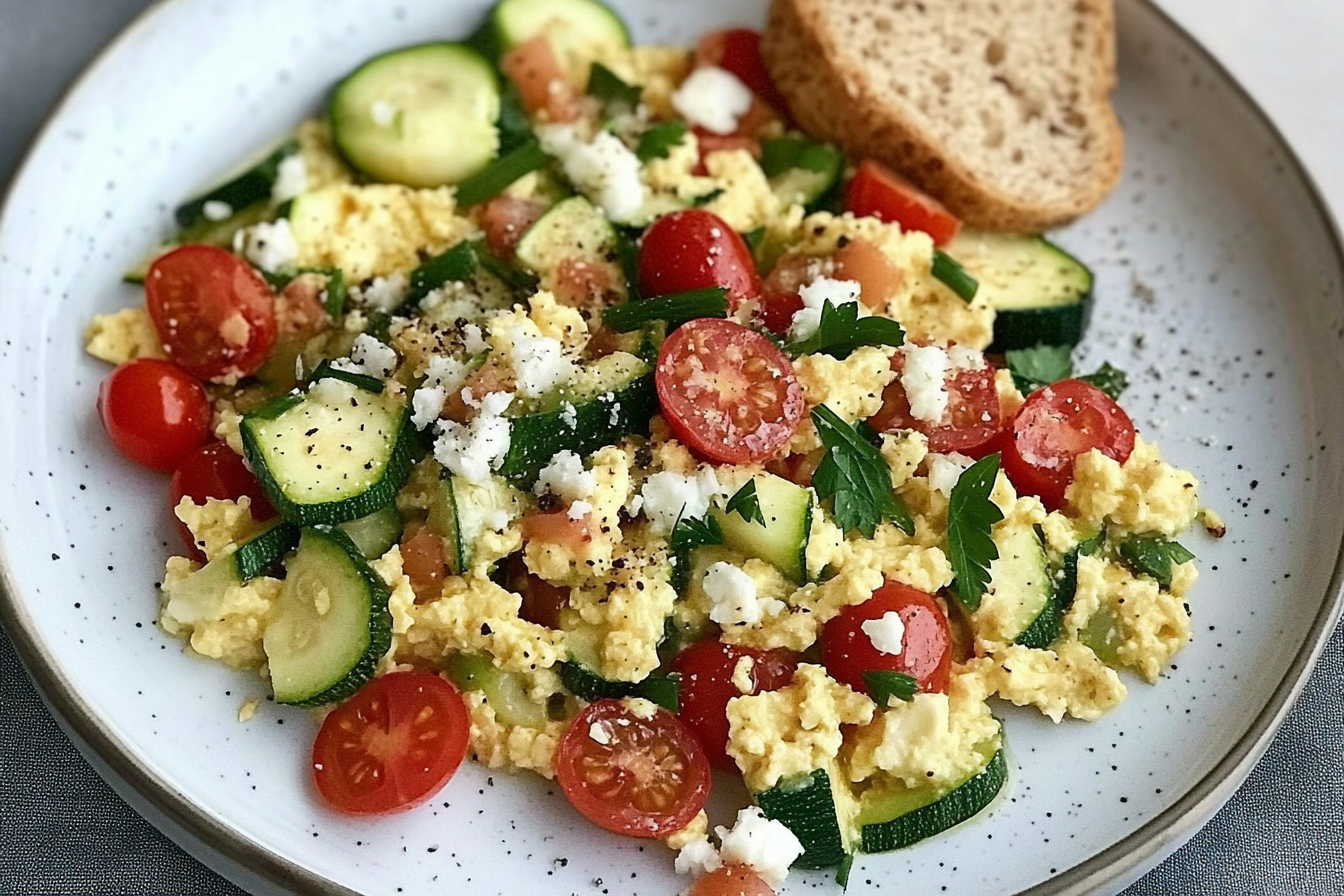 Omelette de courgette et tomates