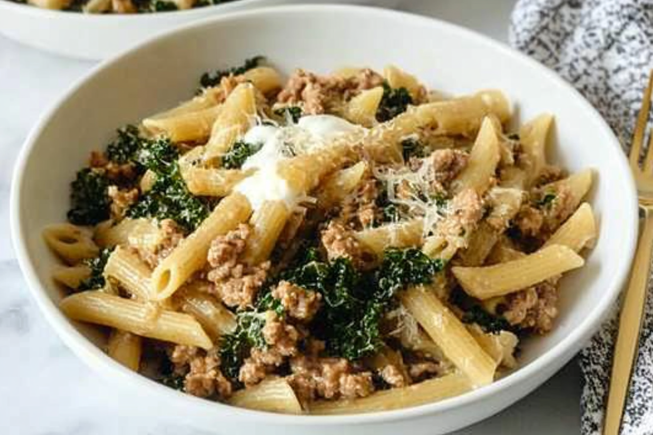 Pâtes crémeuses à la viande