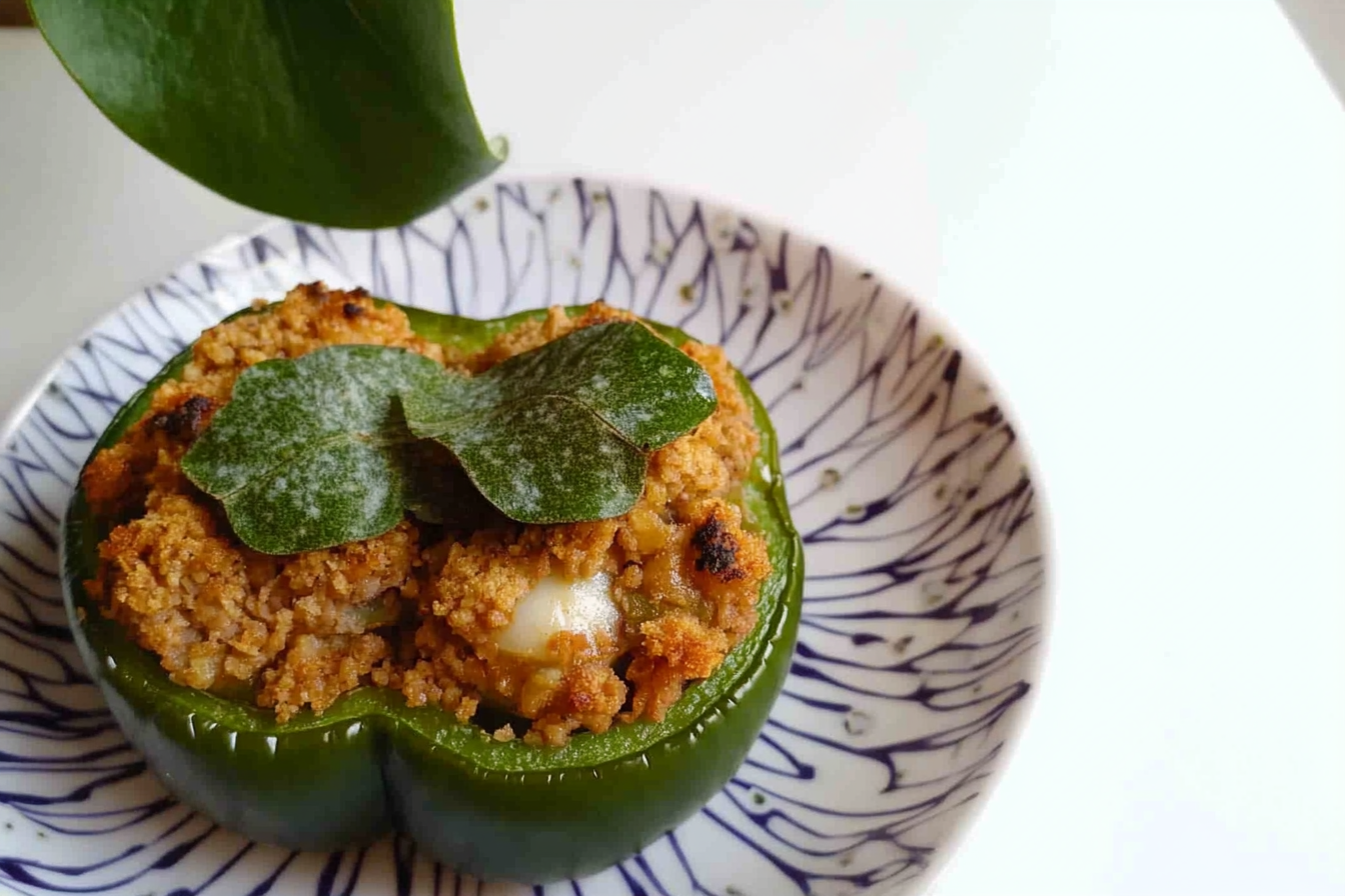 Poivron vert farci à la viande