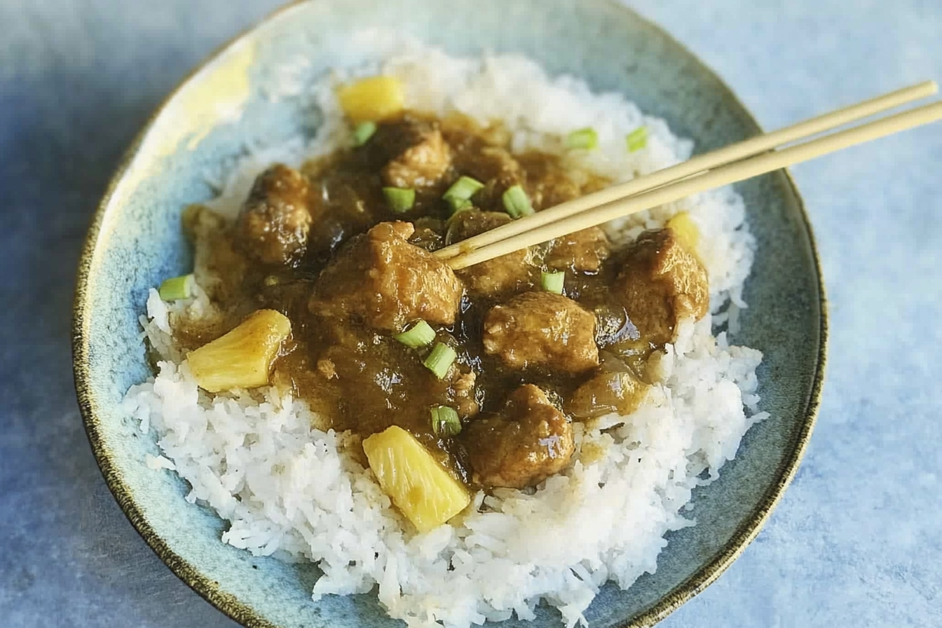 Porc à la sauce ananas
