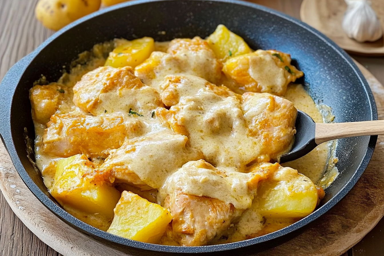 Poulet aux pommes de terre crémeux