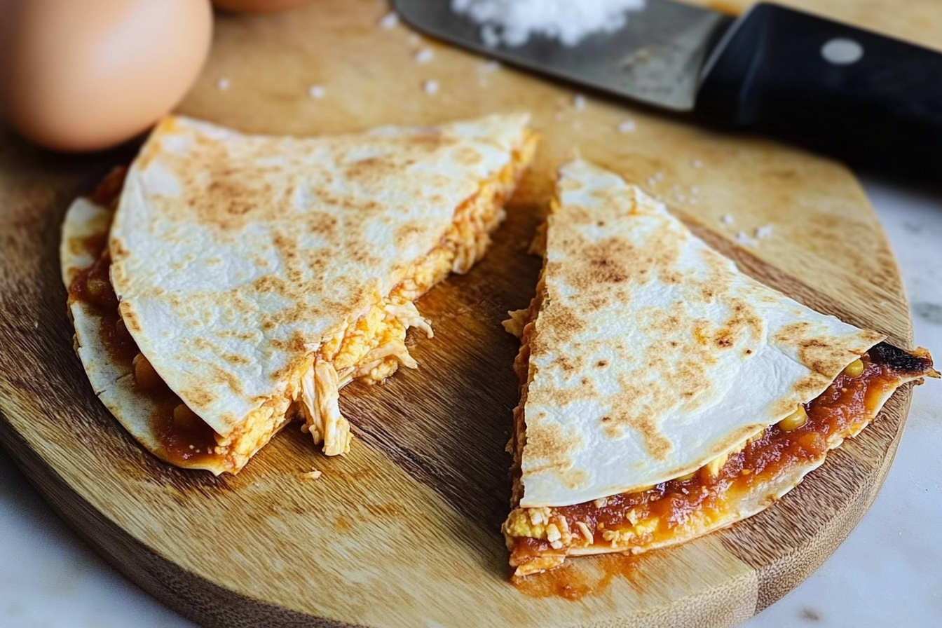 Quesadillas au poulet et œuf