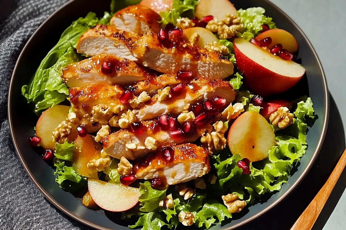 Salade automnale de poulet grenade