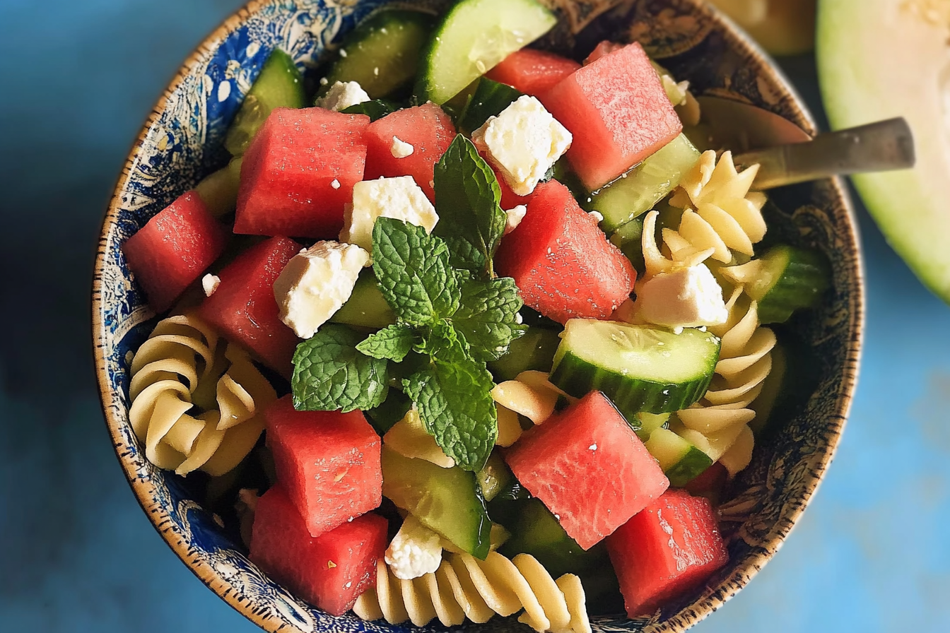 Salade rafraîchissante de pastèque