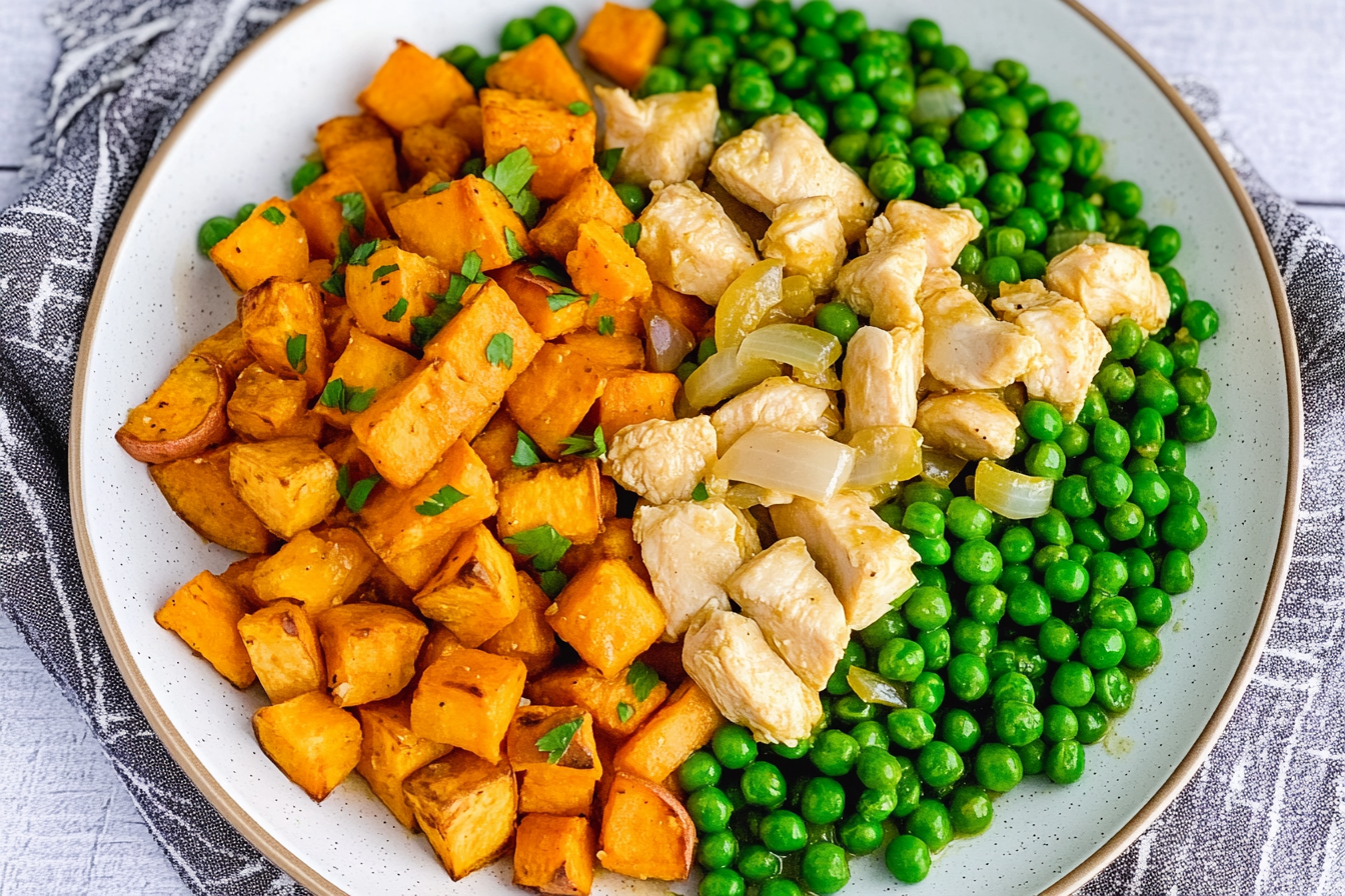Sauté de poulet et petits pois