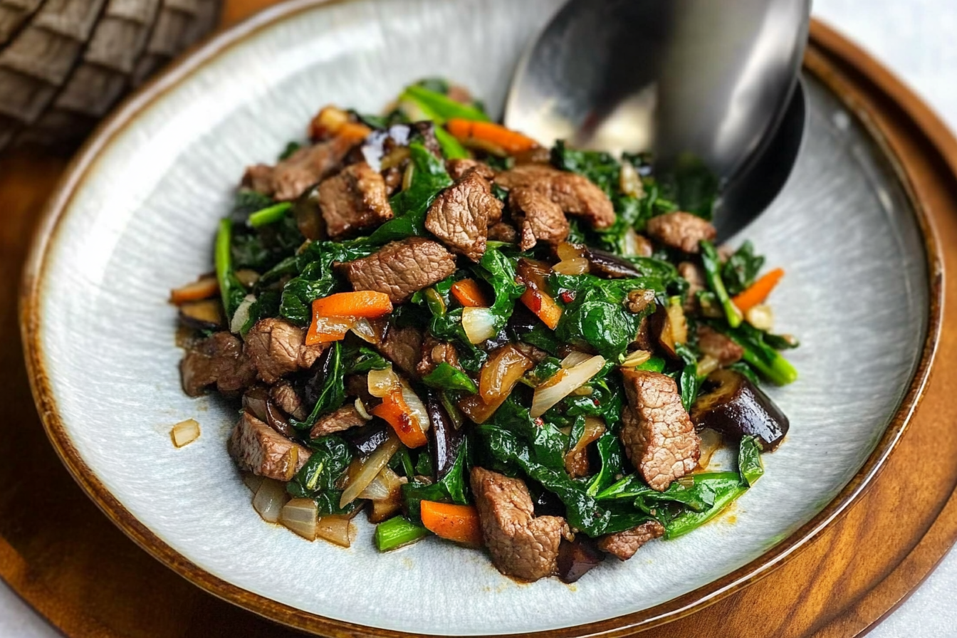 Sauté de veau aux épinards