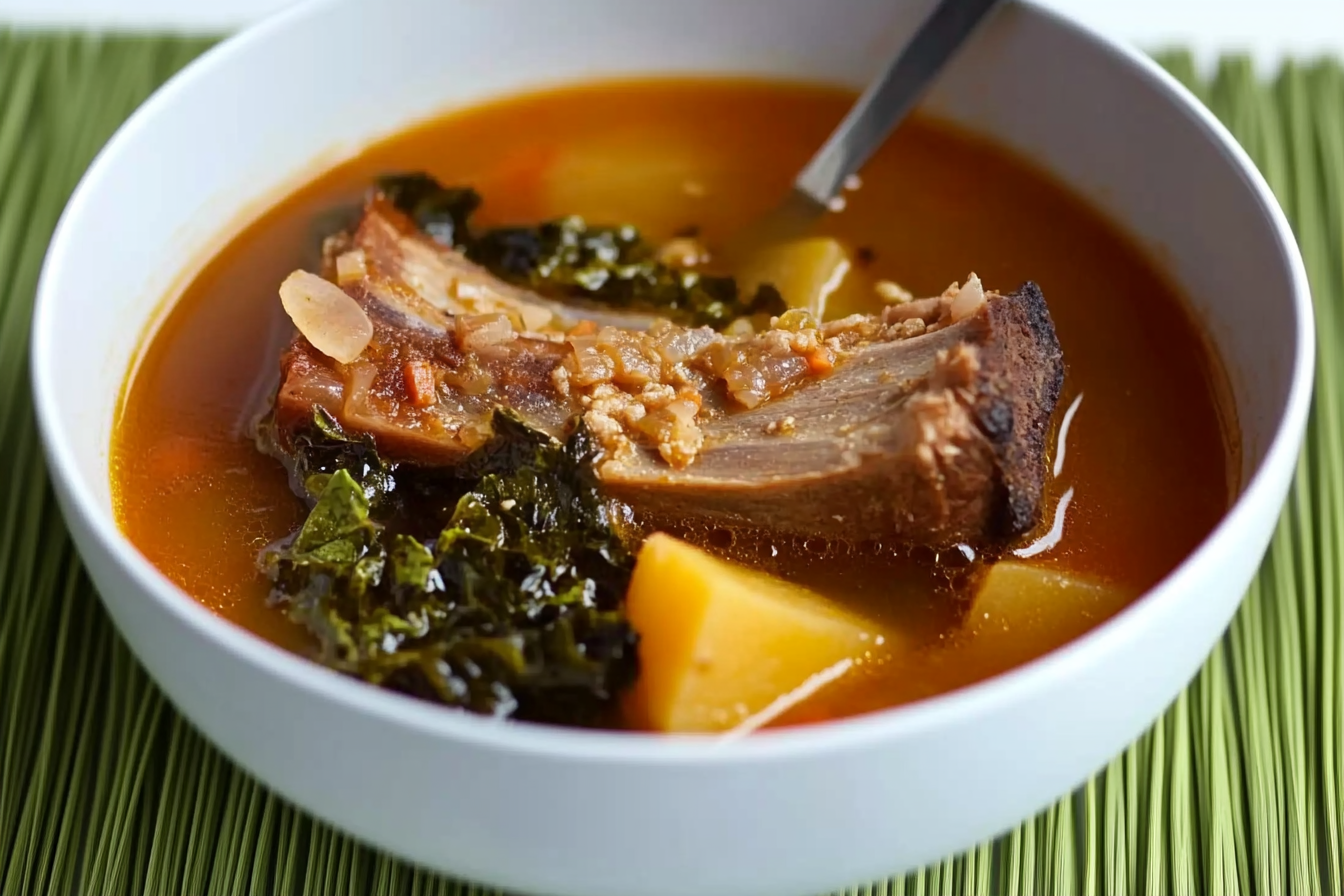 Soupe de légumes et côtes de veau