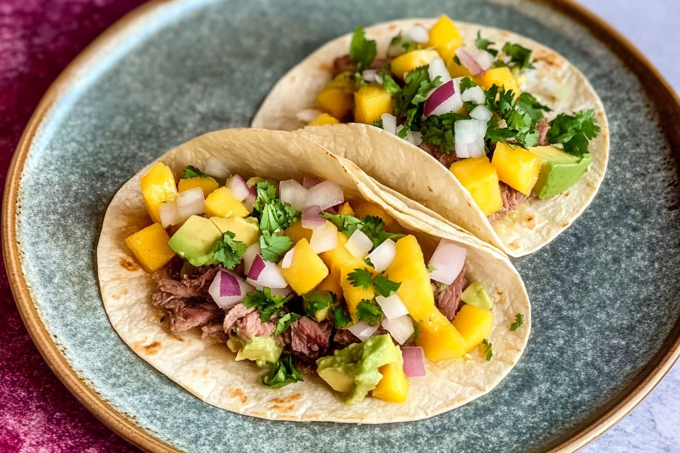 Tacos de ternera au mango