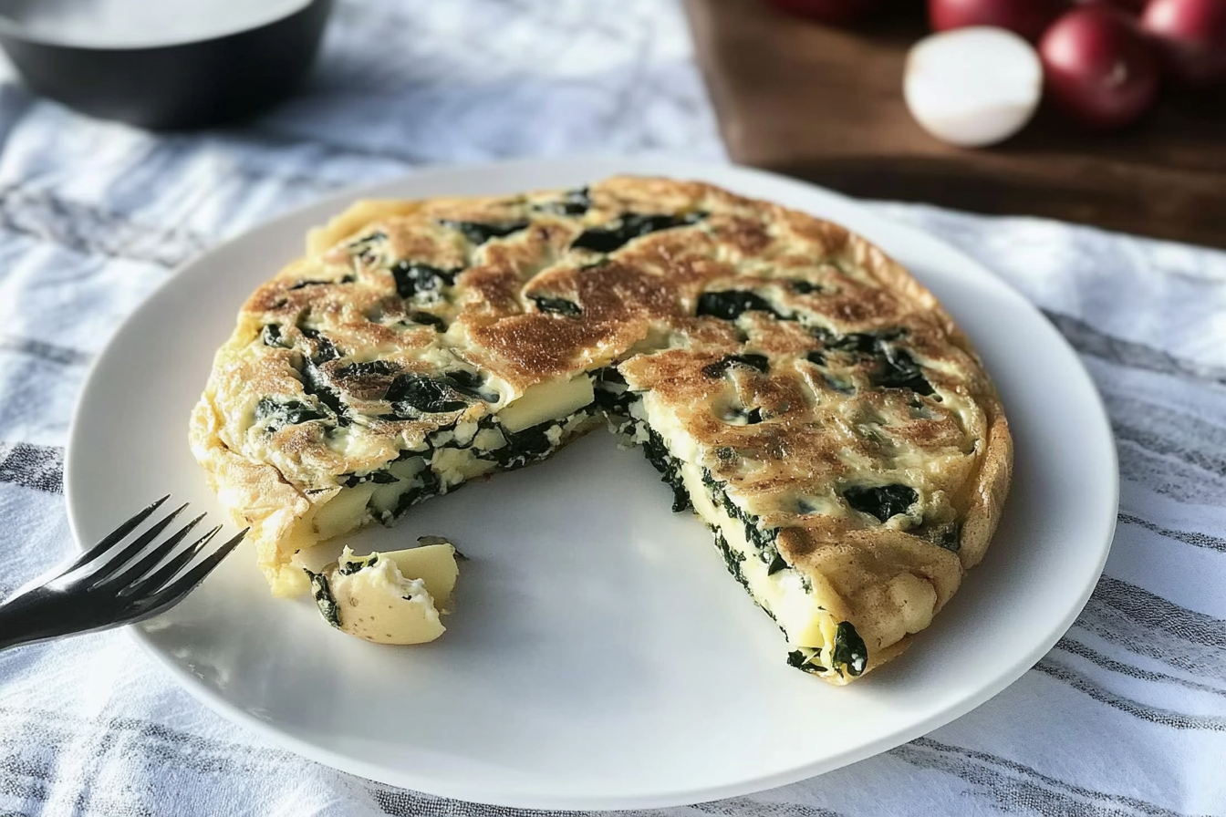 Tortilla de patatas et épinards