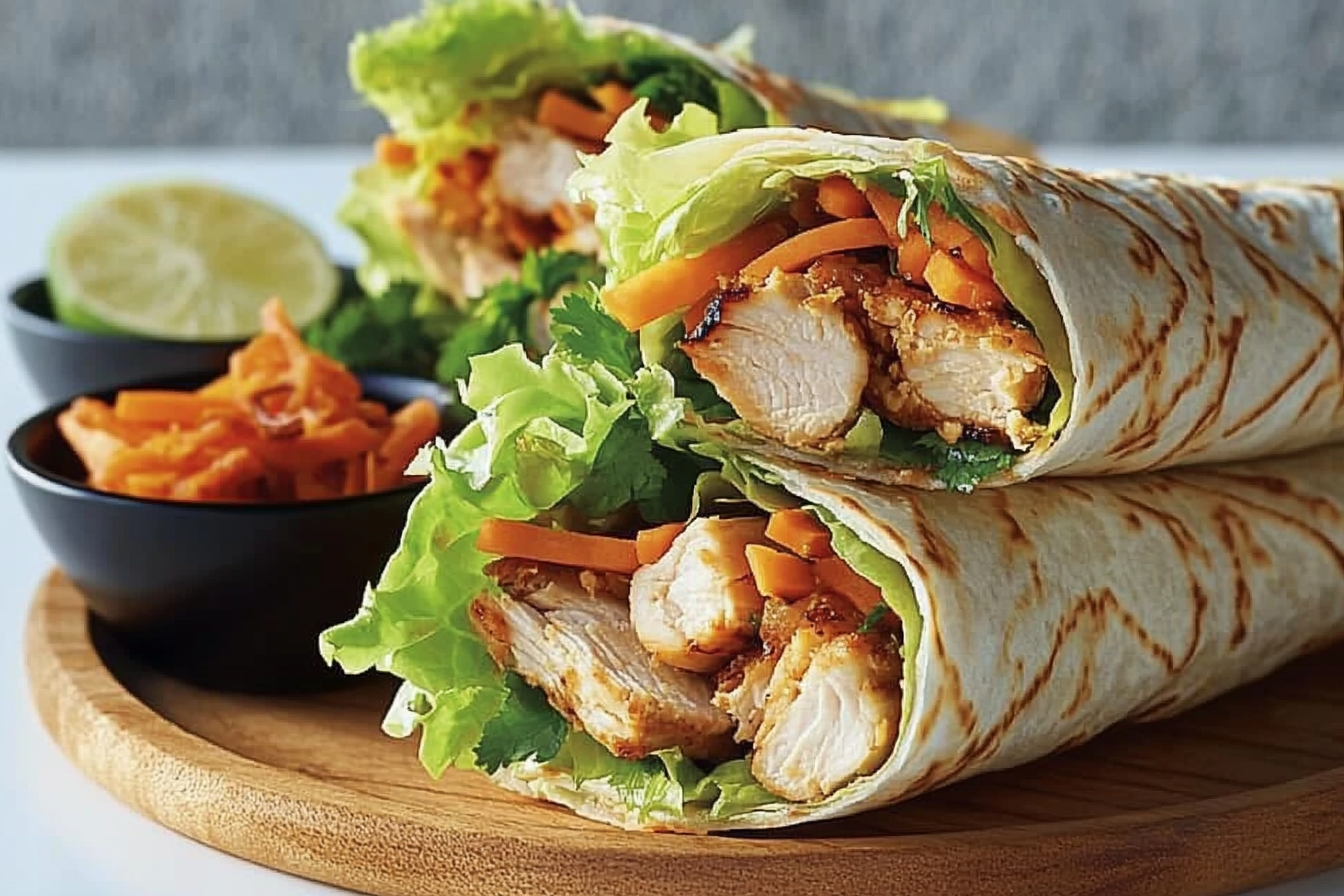 Wraps de poulet en laitue