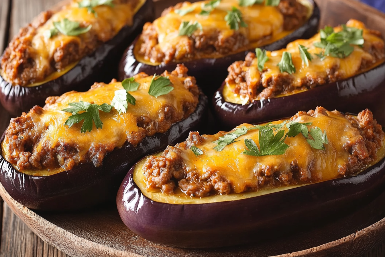 Aubergines farcies à l'agneau