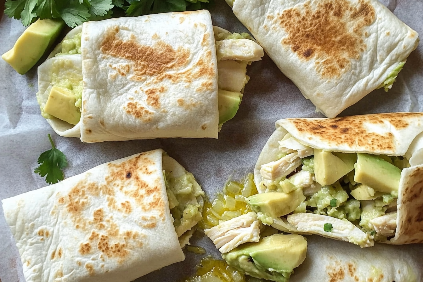 Burritos de poulet à l'avocat