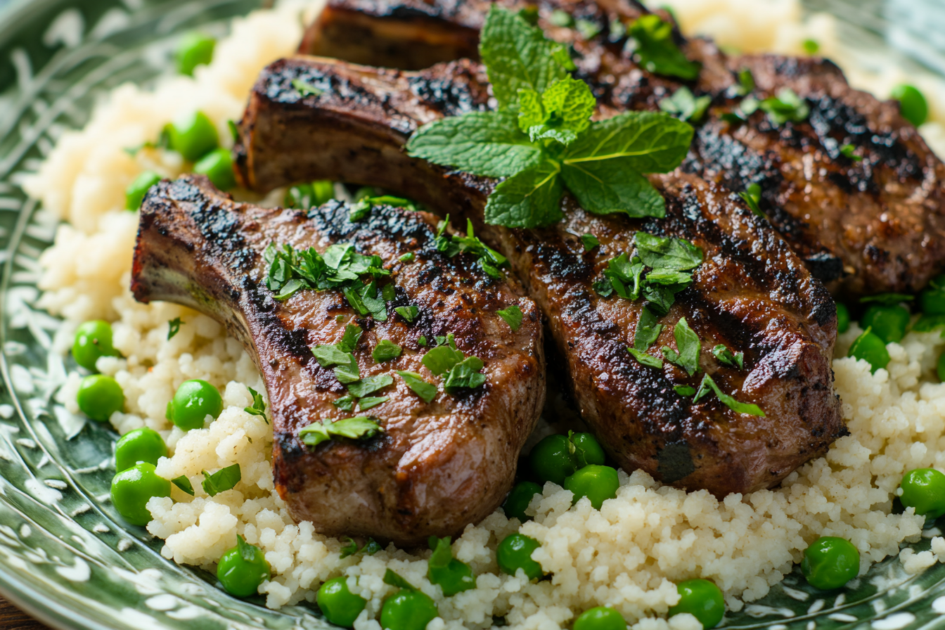 Côtelettes d'agneau au couscous
