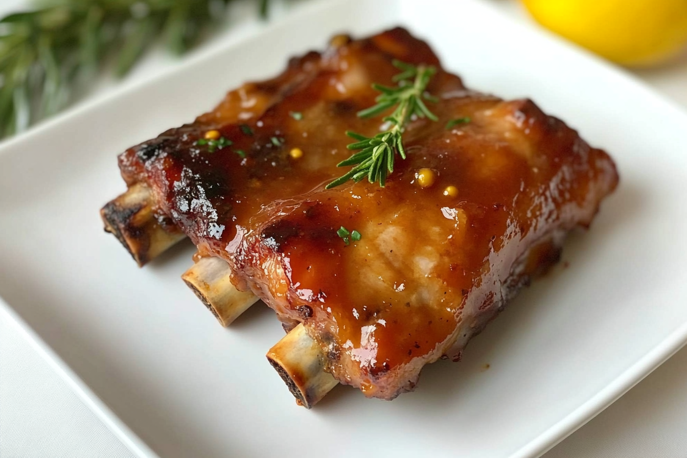 Côtes de porc miel-moutarde