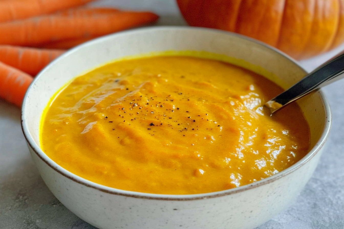 Crème de carotte et courge curry