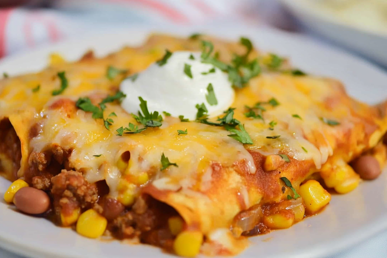 Enchiladas viande et haricots