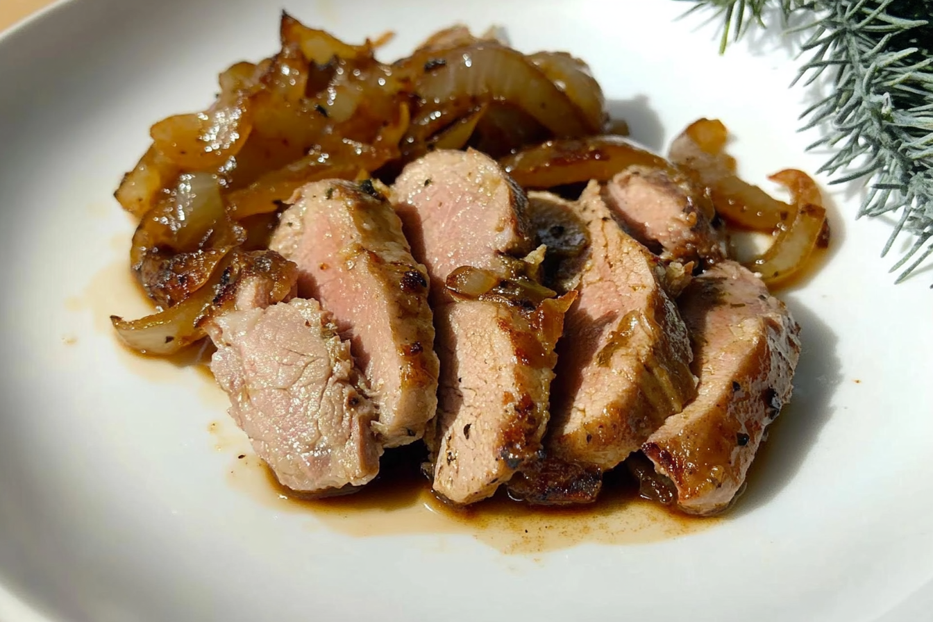 Filet de porc aux oignons