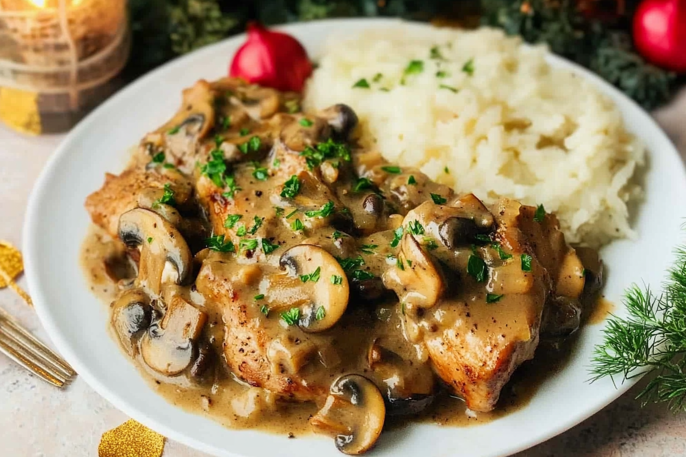 Filet de porc sauce champignons