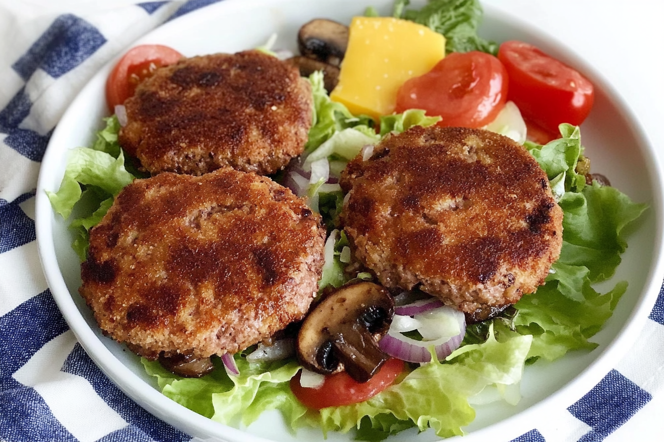 Hamburgers aux champignons et oignons