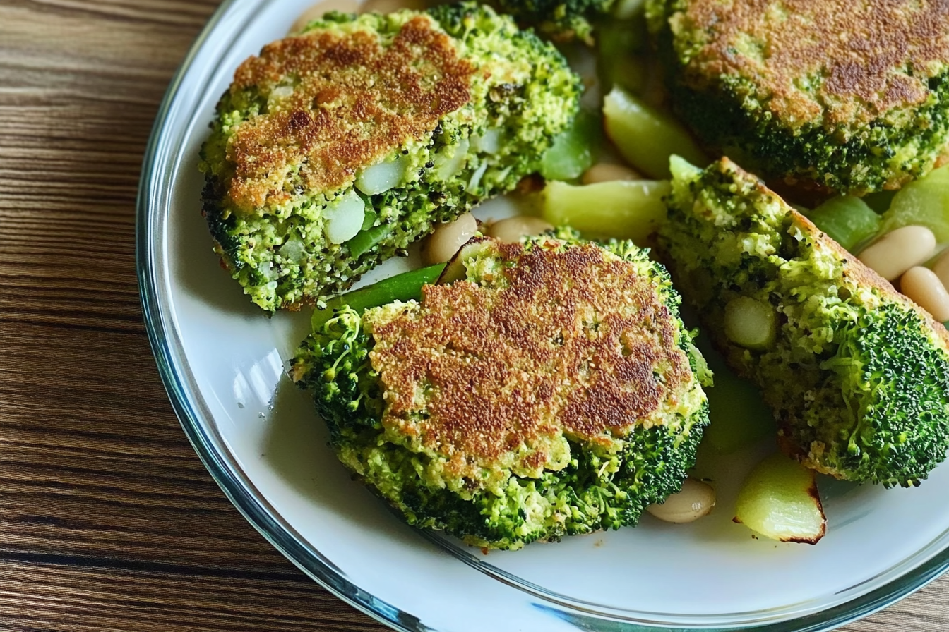 Hamburgers de brocoli et haricots blancs