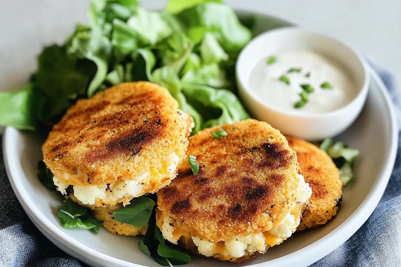 Hamburgers de chou-fleur au cheddar