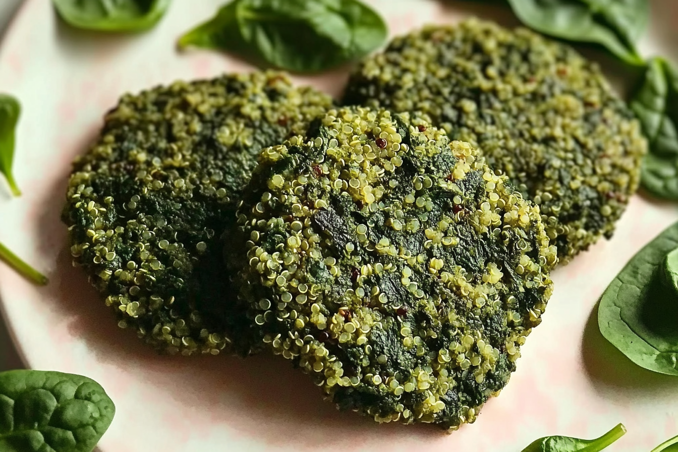 Hamburgers de quinoa et épinards