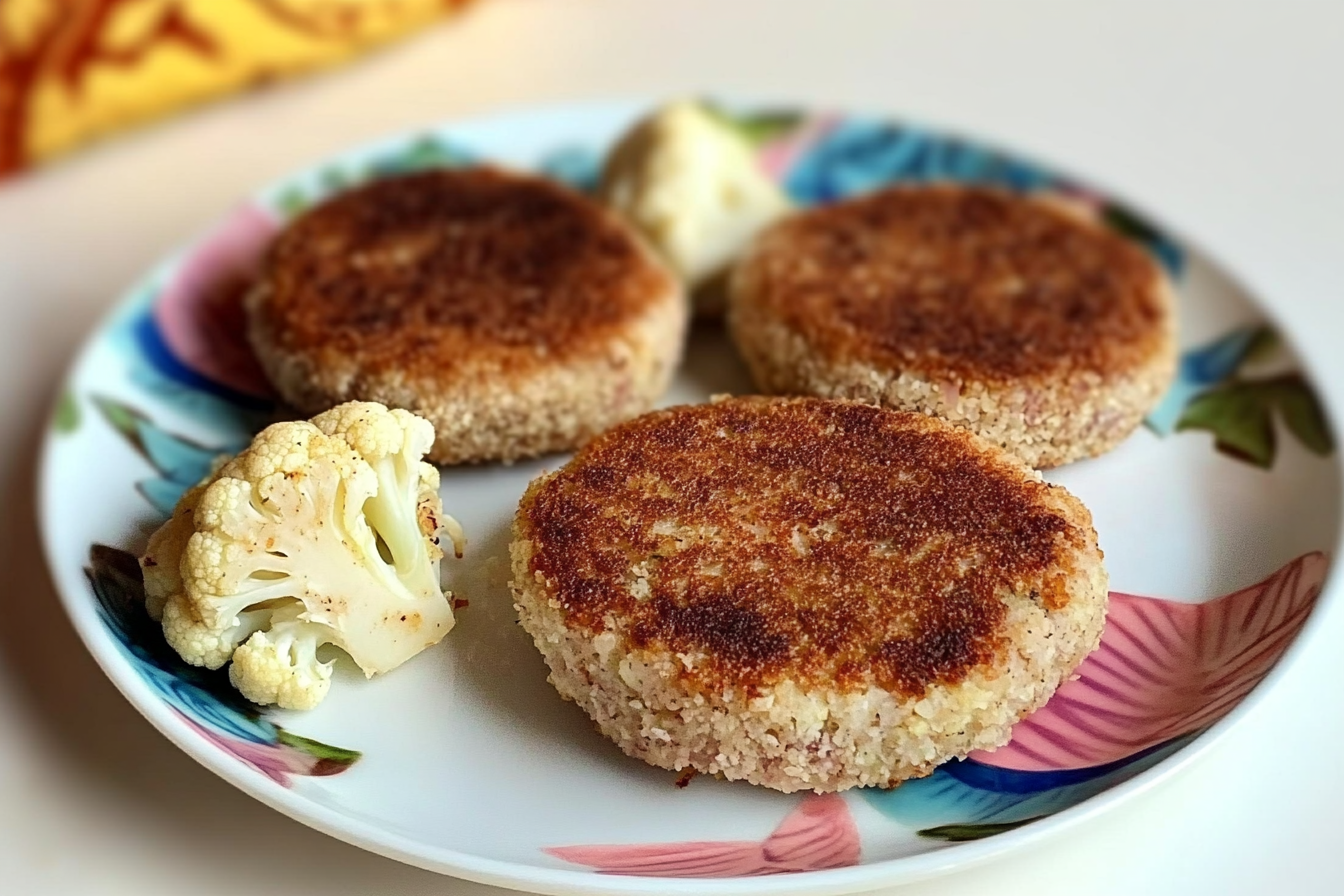 Hamburgers de thon et chou-fleur