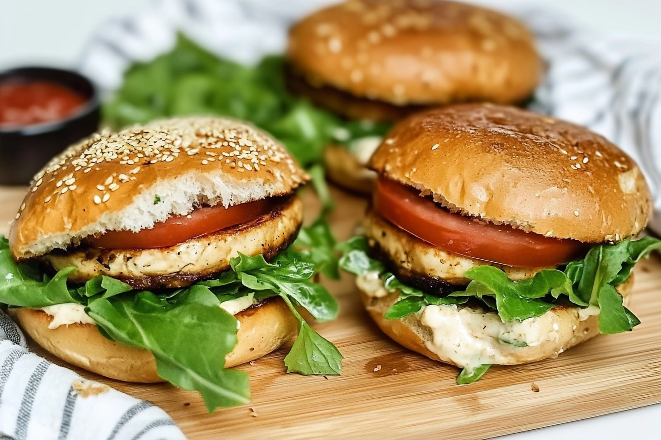 Hamburgers de tofu et champignons