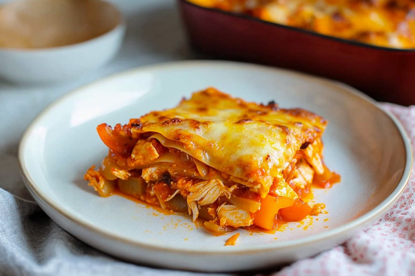 Lasagne de poulet aux poivrons