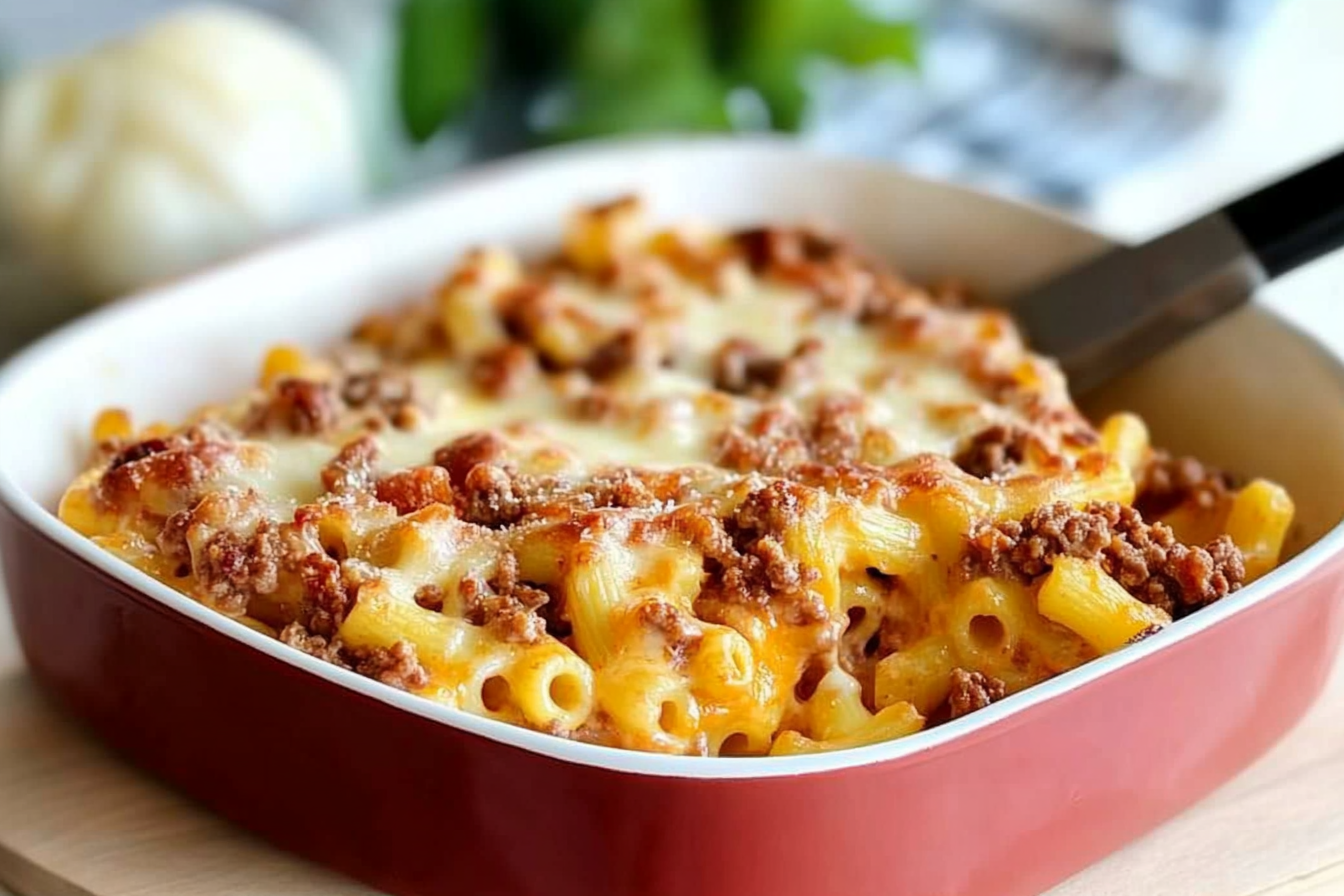Macaroni gratinés à la viande