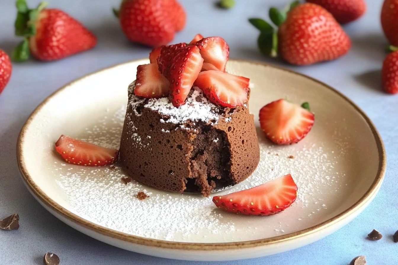 Mini bizcocho cacao et fraises