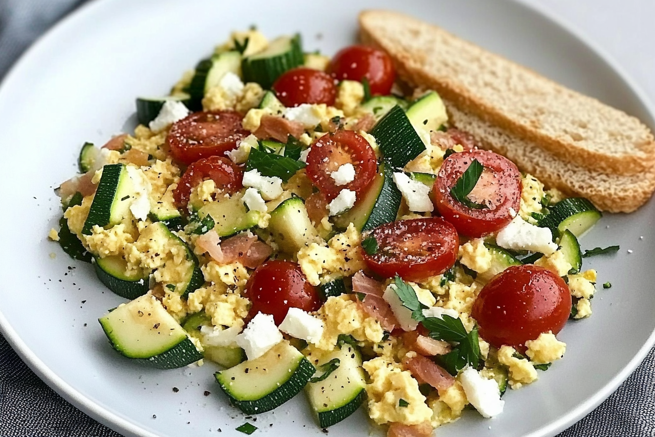 Omelette de courgette et tomates
