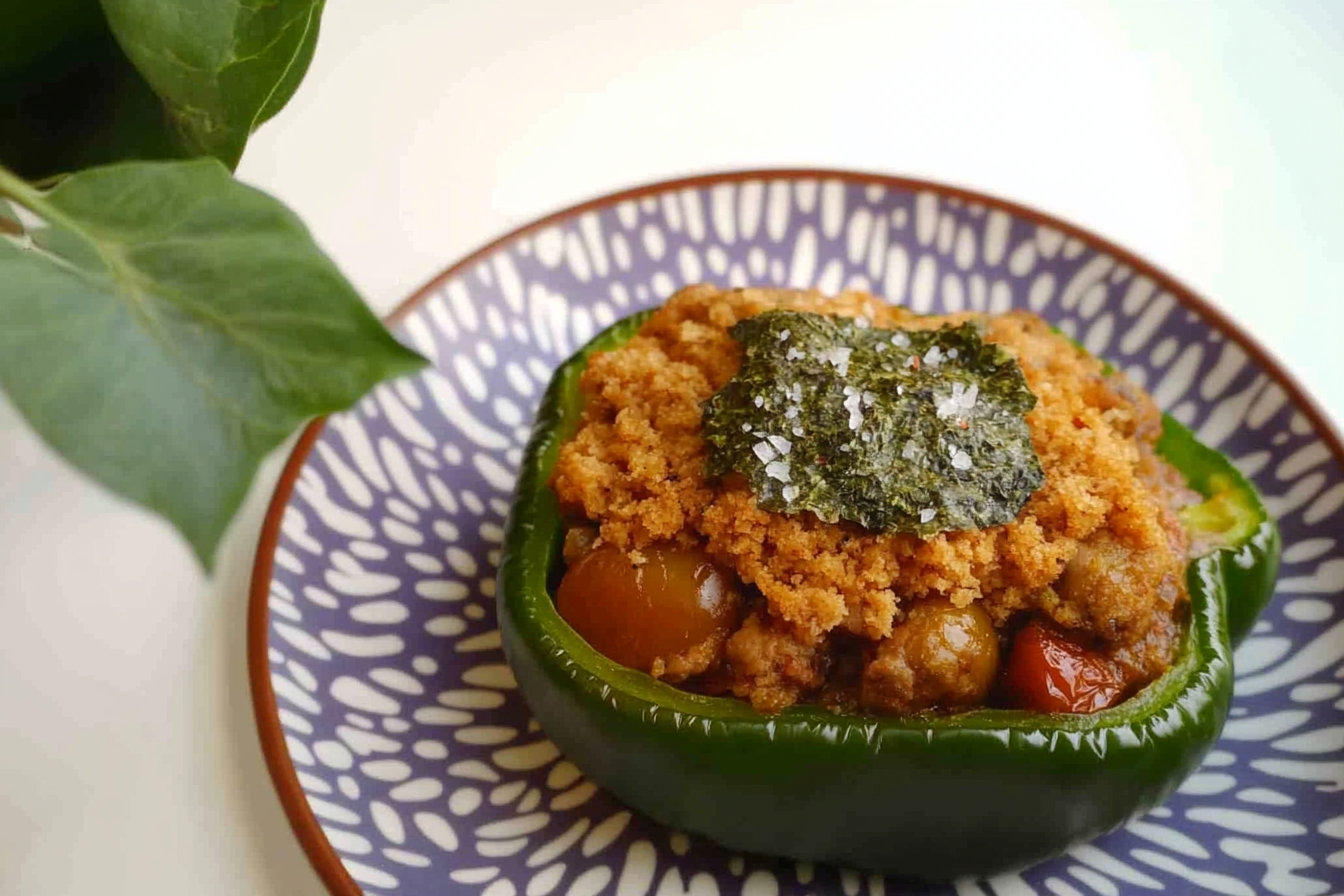 Poivron vert farci à la viande