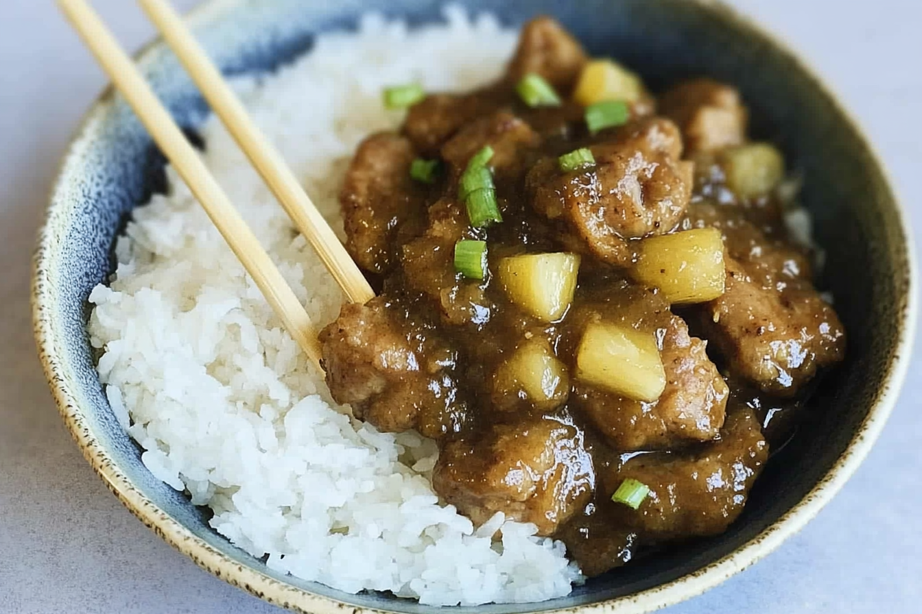 Porc à la sauce ananas