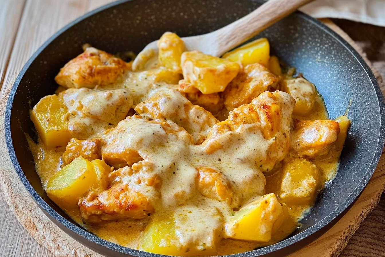 Poulet aux pommes de terre crémeux