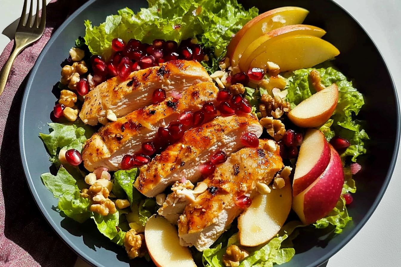 Salade automnale de poulet grenade