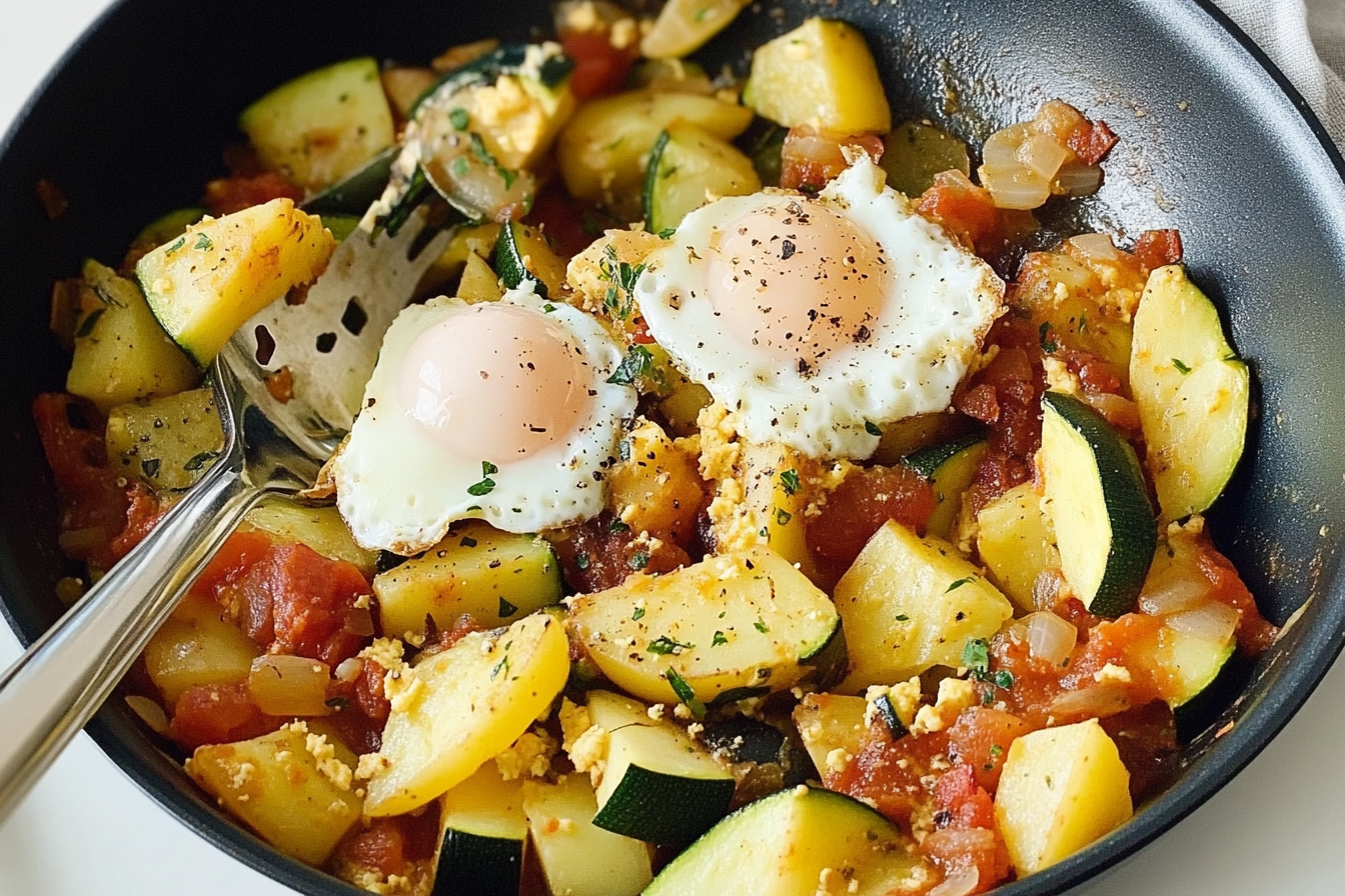 Sartén de huevos au zucchini