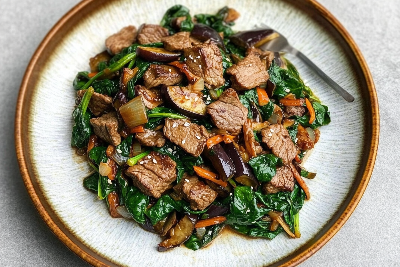 Sauté de veau aux épinards