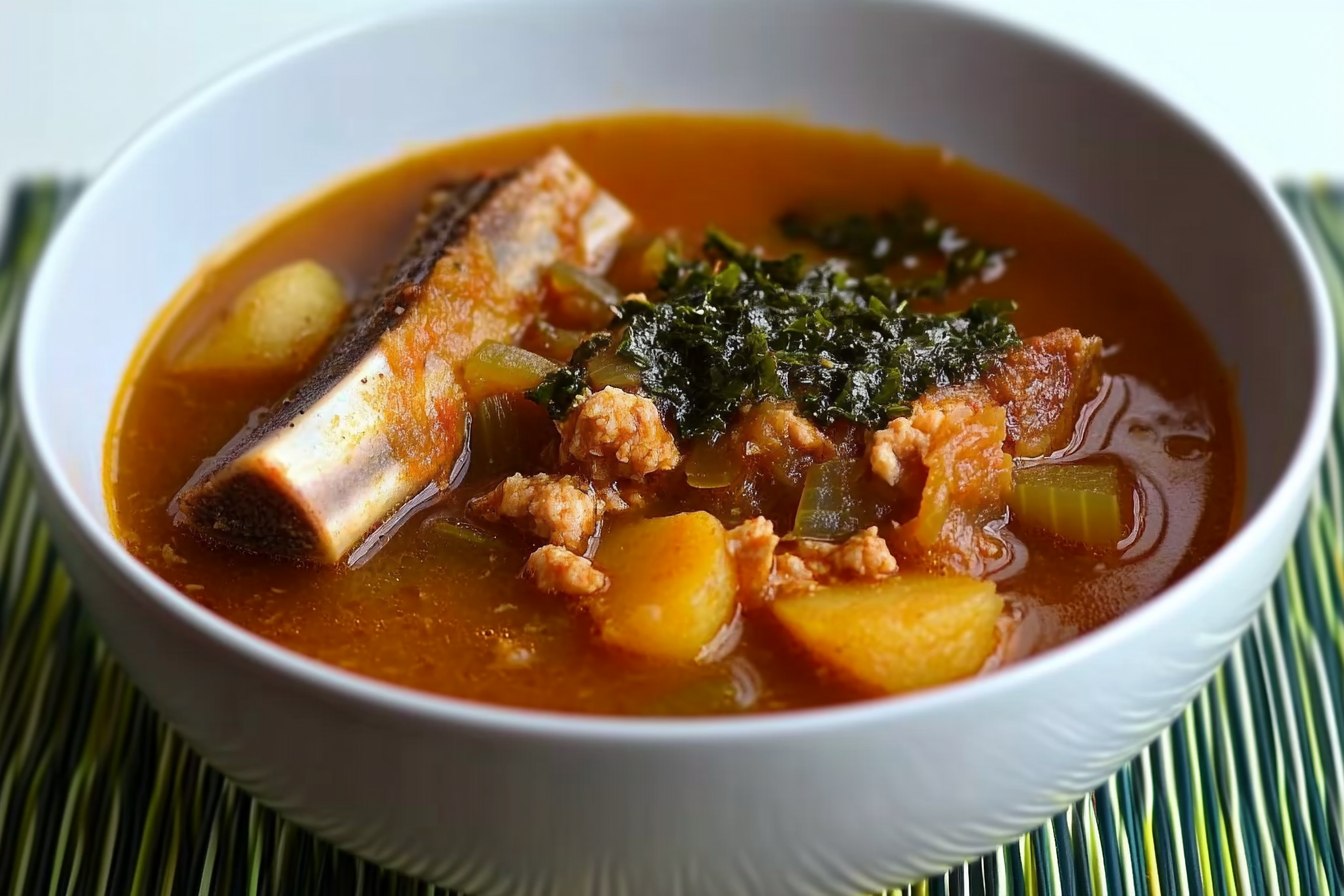 Soupe de légumes et côtes de veau