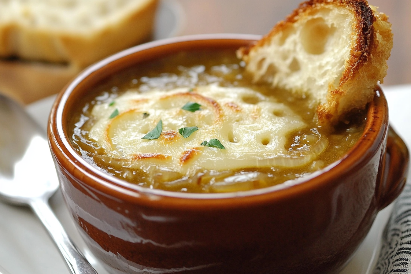Sopa de cebolla con arroz