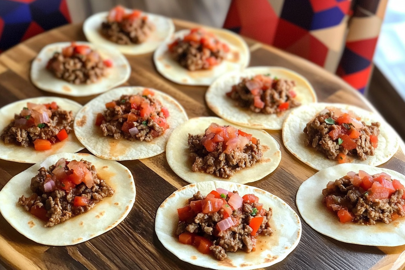 Tacos de carne et pimiento