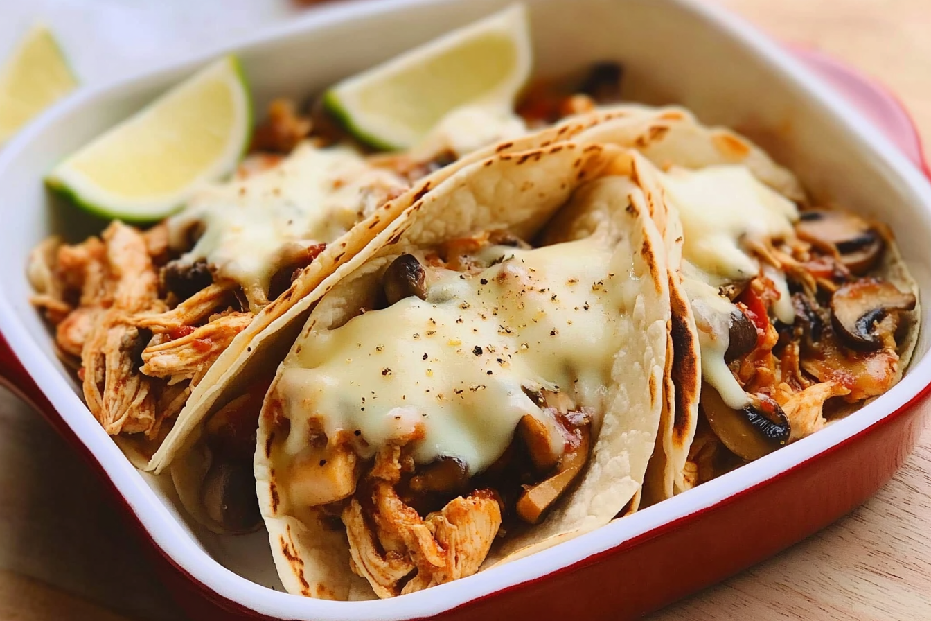 Tacos de poulet aux champignons