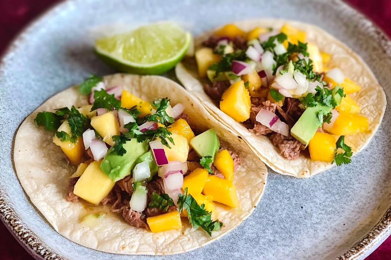 Tacos de ternera au mango