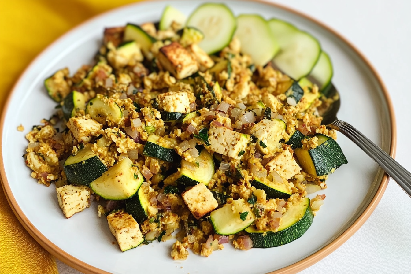Tofu et courgettes brouillés