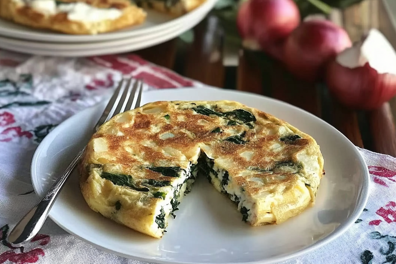 Tortilla de patatas et épinards