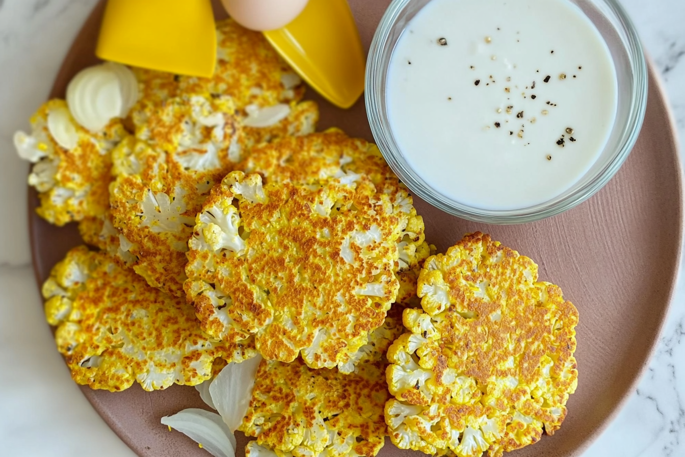 Tortitas de coliflor au curry