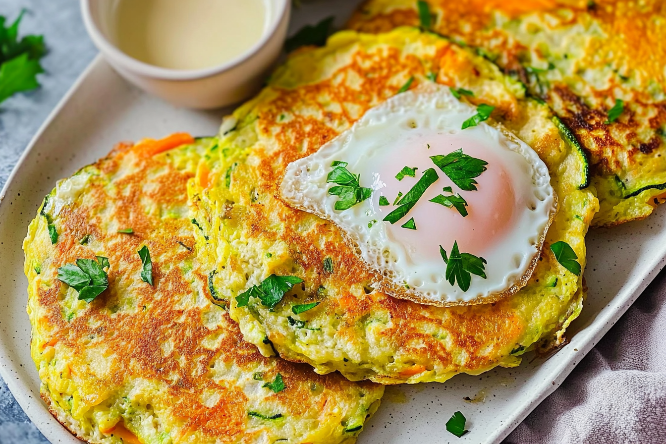 Tortitas de légumes et œuf