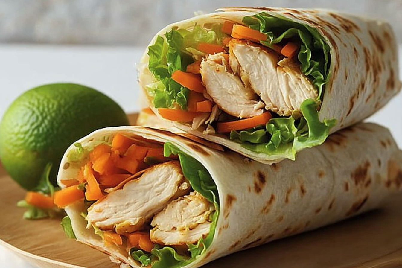 Wraps de poulet en laitue